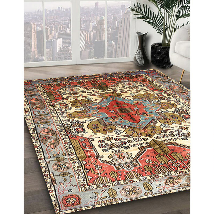 Machine Washable Traditional Dark Sienna Brown Rug in a Family Room, wshtr783