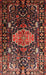 Machine Washable Traditional Saffron Red Rug, wshtr784