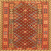 Square Traditional Orange Southwestern Rug, tr785