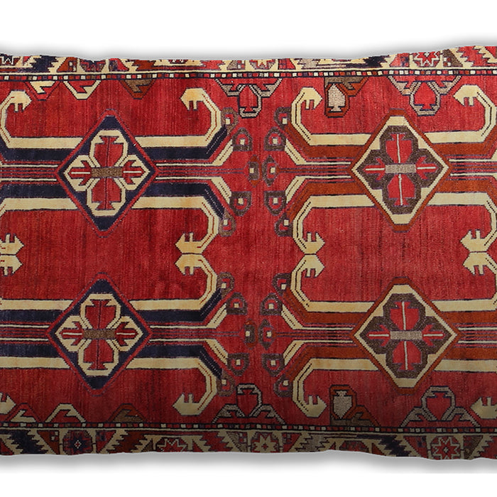 Traditional Classic Rectangular Orange Brown Lumbar Throw Pillow, 13 inch by 19 inch, lbtr786