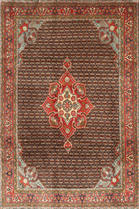 Machine Washable Traditional Saffron Red Rug, wshtr787