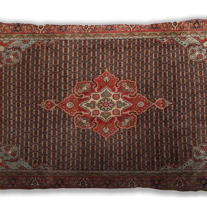 Traditional Classic Rectangular Saffron Red Lumbar Throw Pillow, 13 inch by 19 inch, lbtr787