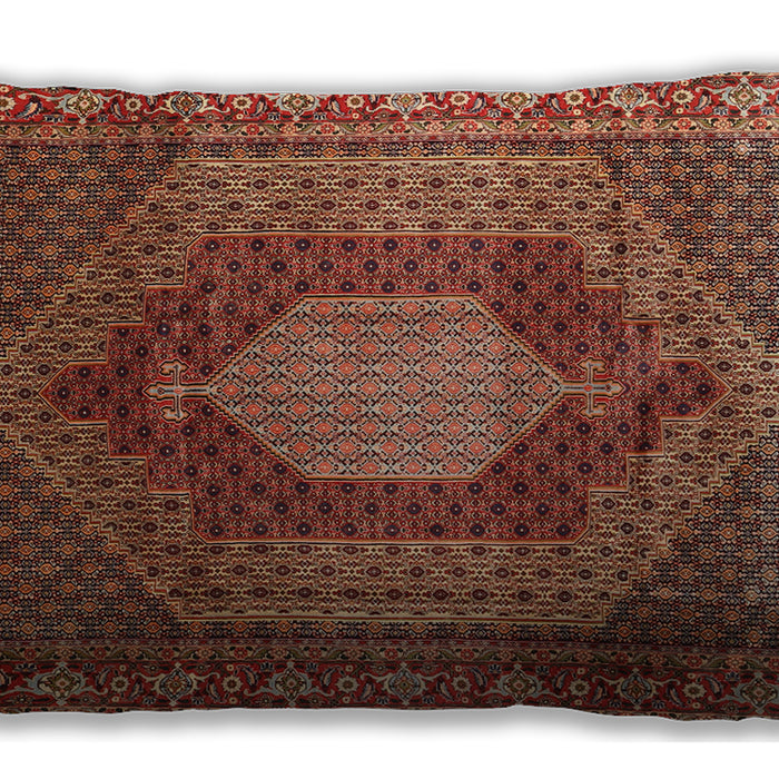 Traditional Classic Rectangular Tomato Red Lumbar Throw Pillow, 13 inch by 19 inch, lbtr788