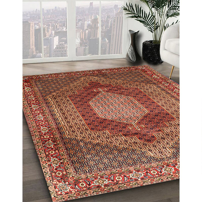 Traditional Red Persian Rug in Family Room, tr788