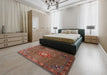 Traditional Saffron Red Persian Rug in a Bedroom, tr789