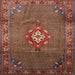 Square Traditional Saffron Red Persian Rug, tr789