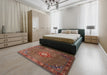 Machine Washable Traditional Saffron Red Rug in a Bedroom, wshtr789