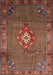 Machine Washable Traditional Saffron Red Rug, wshtr789