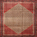 Round Machine Washable Traditional Tomato Red Rug, wshtr790