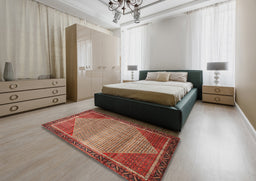 Traditional Red Persian Rug in a Bedroom, tr790
