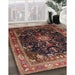 Traditional Orange Salmon Pink Persian Rug in Family Room, tr791