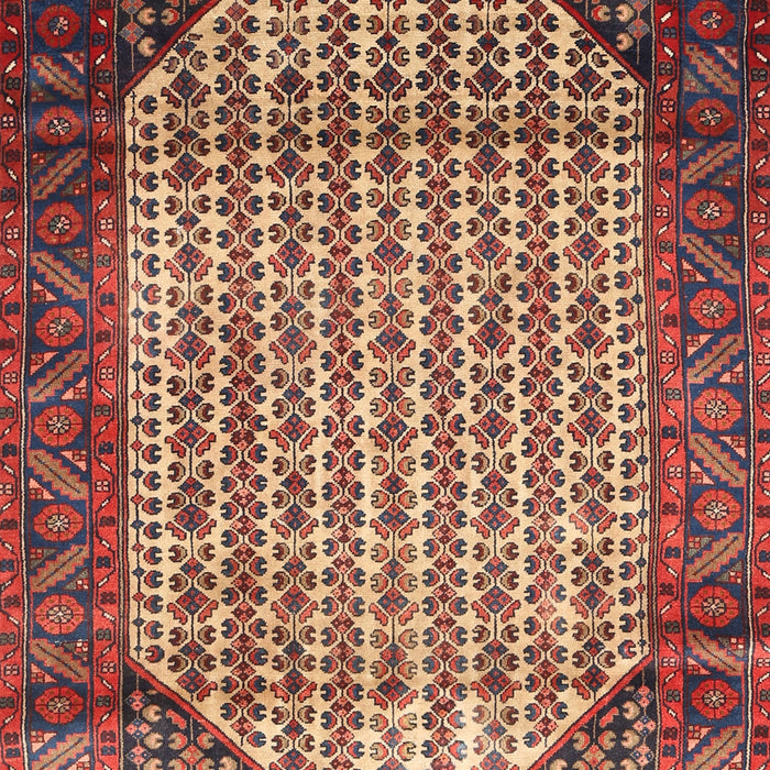 Machine Washable Traditional Saffron Red Rug, wshtr792