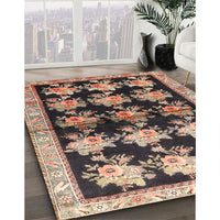 Traditional Dark Brown Persian Rug, tr793