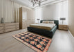Traditional Dark Brown Persian Rug in a Bedroom, tr793