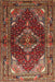 Machine Washable Traditional Saffron Red Rug, wshtr794