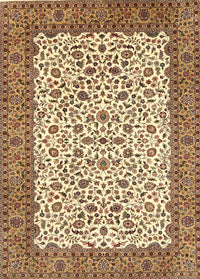 Machine Washable Traditional Saddle Brown Rug, wshtr795