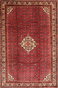 Machine Washable Traditional Rust Pink Rug, wshtr796