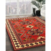 Traditional Bronze Brown Geometric Rug in Family Room, tr798