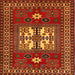 Square Traditional Red Geometric Rug, tr799