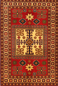 Machine Washable Traditional Tomato Red Rug, wshtr799