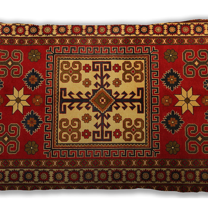 Traditional Classic Rectangular Tomato Red Lumbar Throw Pillow, 13 inch by 19 inch, lbtr799