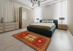 Machine Washable Traditional Tomato Red Rug in a Bedroom, wshtr799