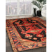 Traditional Saffron Red Persian Rug in Family Room, tr79