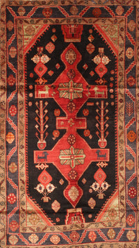 Machine Washable Traditional Saffron Red Rug, wshtr79