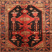 Square Traditional Saffron Red Persian Rug, tr79