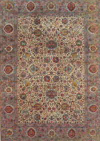 Machine Washable Traditional Brown Red Rug, wshtr7