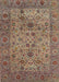 Machine Washable Traditional Brown Red Rug, wshtr7