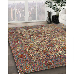 Traditional Brown Red Persian Rug in Family Room, tr7