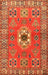 Machine Washable Traditional Orange Rug, wshtr800