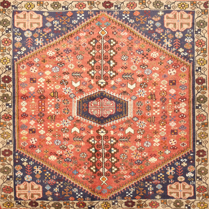 Square Traditional Sand Brown Persian Rug, tr801
