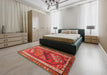 Traditional Rust Pink Persian Rug in a Bedroom, tr803