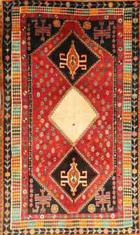 Machine Washable Traditional Tomato Red Rug, wshtr804