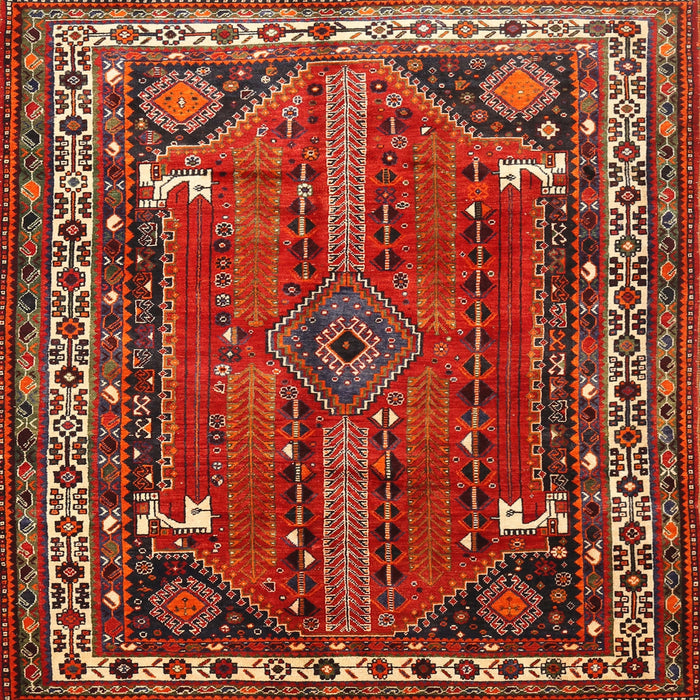 Square Traditional Gold Brown Persian Rug, tr805