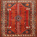 Square Traditional Gold Brown Persian Rug, tr805