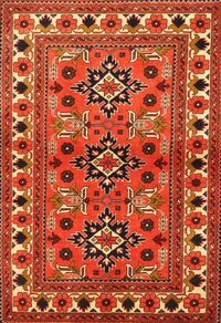 Machine Washable Traditional Red Rug, wshtr806