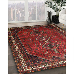 Traditional Chestnut Brown Persian Rug in Family Room, tr808