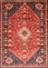 Machine Washable Traditional Copper Red Pink Rug, wshtr809