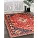 Machine Washable Traditional Copper Red Pink Rug in a Family Room, wshtr809