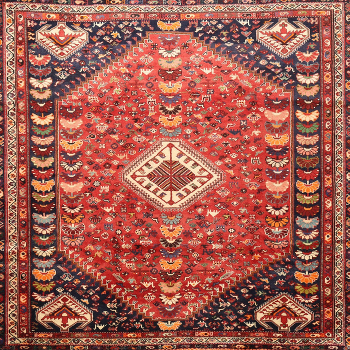 Round Machine Washable Traditional Copper Red Pink Rug, wshtr809