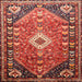 Round Machine Washable Traditional Copper Red Pink Rug, wshtr809