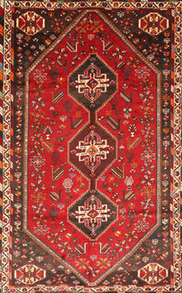 Machine Washable Traditional Red Rug, wshtr811