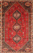 Machine Washable Traditional Red Rug, wshtr811