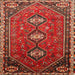 Round Machine Washable Traditional Red Rug, wshtr811