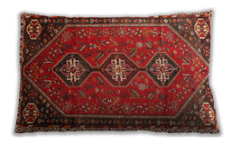 Traditional Classic Rectangular Red Lumbar Throw Pillow, 13 inch by 19 inch, lbtr811