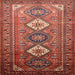 Square Traditional Copper Red Pink Persian Rug, tr812