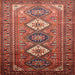 Round Machine Washable Traditional Copper Red Pink Rug, wshtr812
